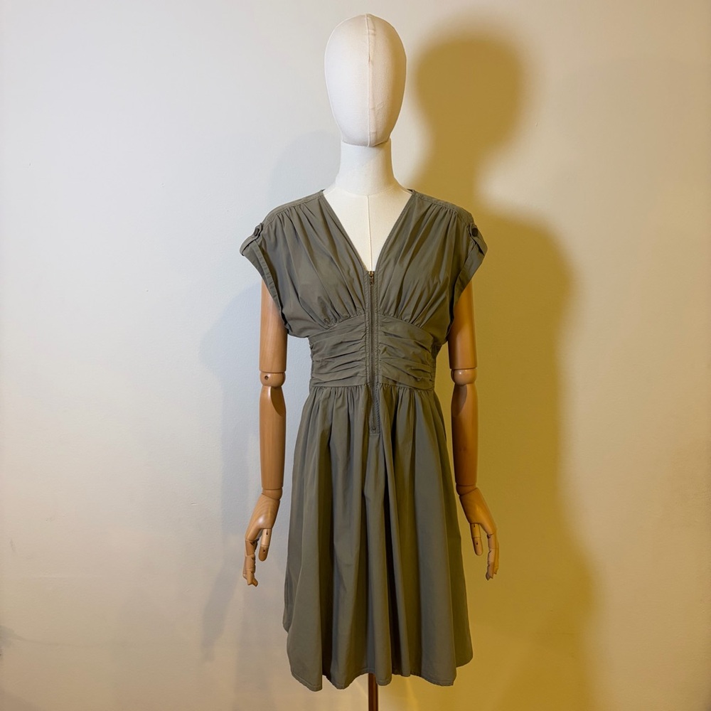 Montego Washed Khaki Cotton Dress – EU 36 / US 4-6